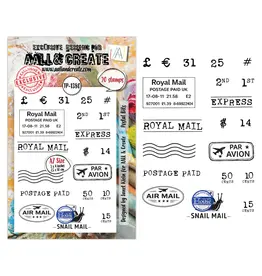 AALL & CREATE AALL & CREATE JANET KLEIN #1380 POSTAL BITS A7 CLEAR STAMP SET