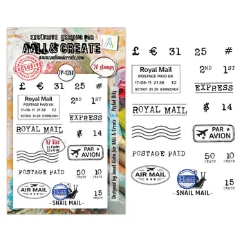 AALL & CREATE AALL & CREATE JANET KLEIN #1380 POSTAL BITS A7 CLEAR STAMP SET
