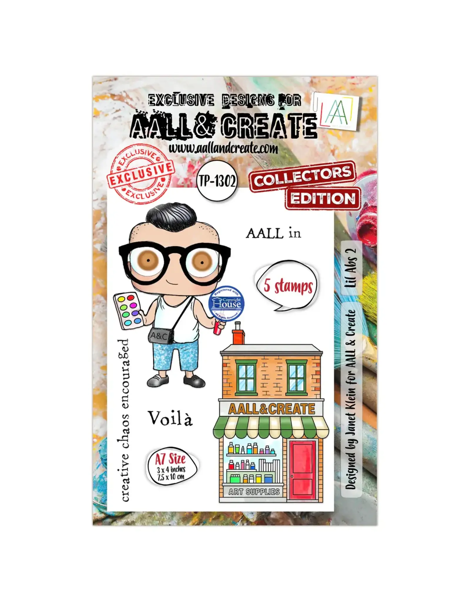 AALL & CREATE AALL & CREATE JANET KLEIN #1302 LIL ABS 2 A7 CLEAR STAMP SET