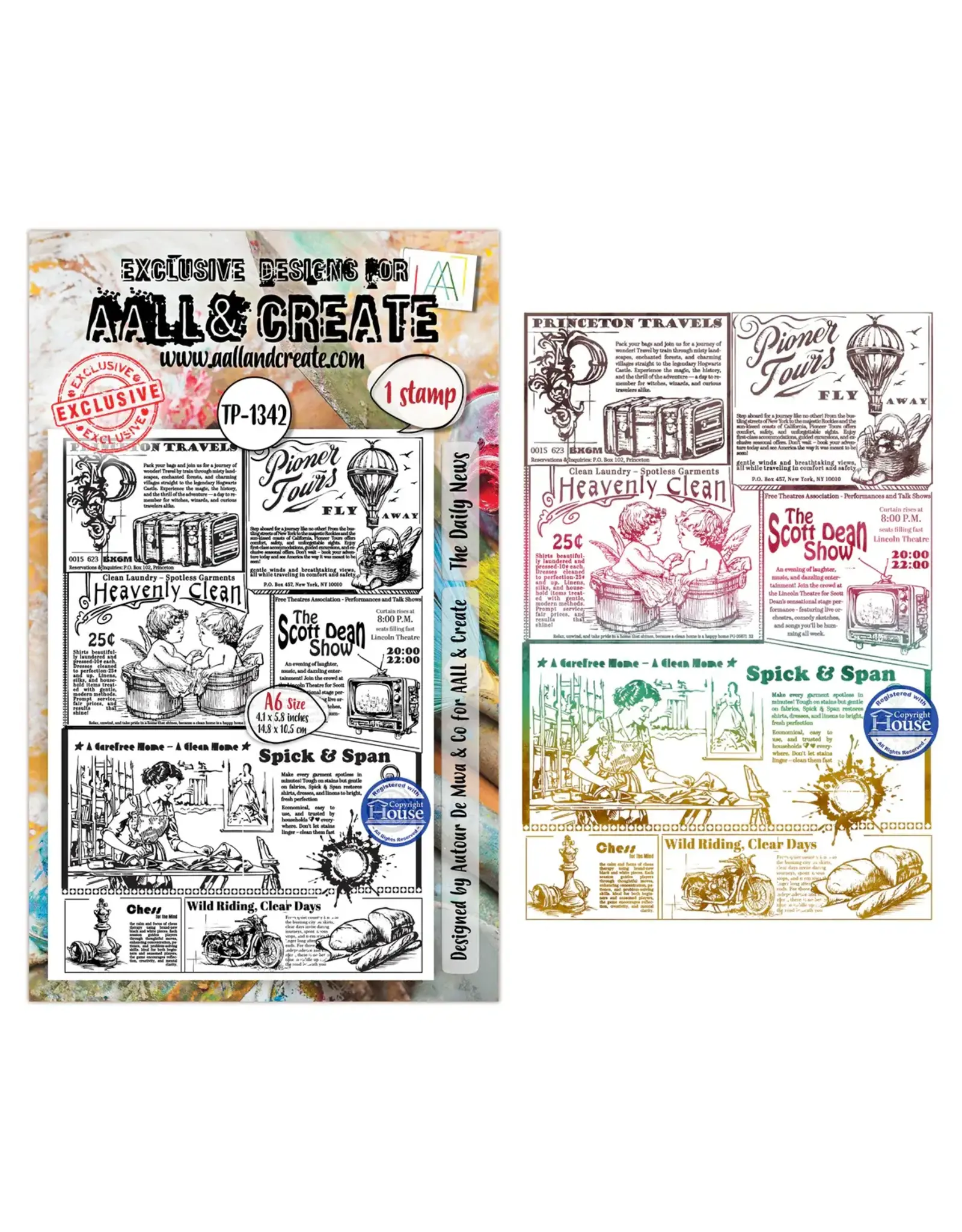 AALL & CREATE AALL & CREATE AUTOUR DE MWA #1342 THE DAILY NEWS A6 CLEAR STAMP SET