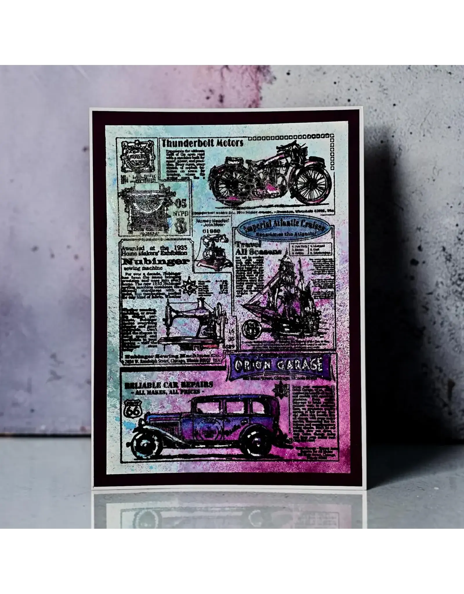 AALL & CREATE AALL & CREATE AUTOUR DE MWA #1343 GLOBAL GAZETTE A6 CLEAR STAMP SET
