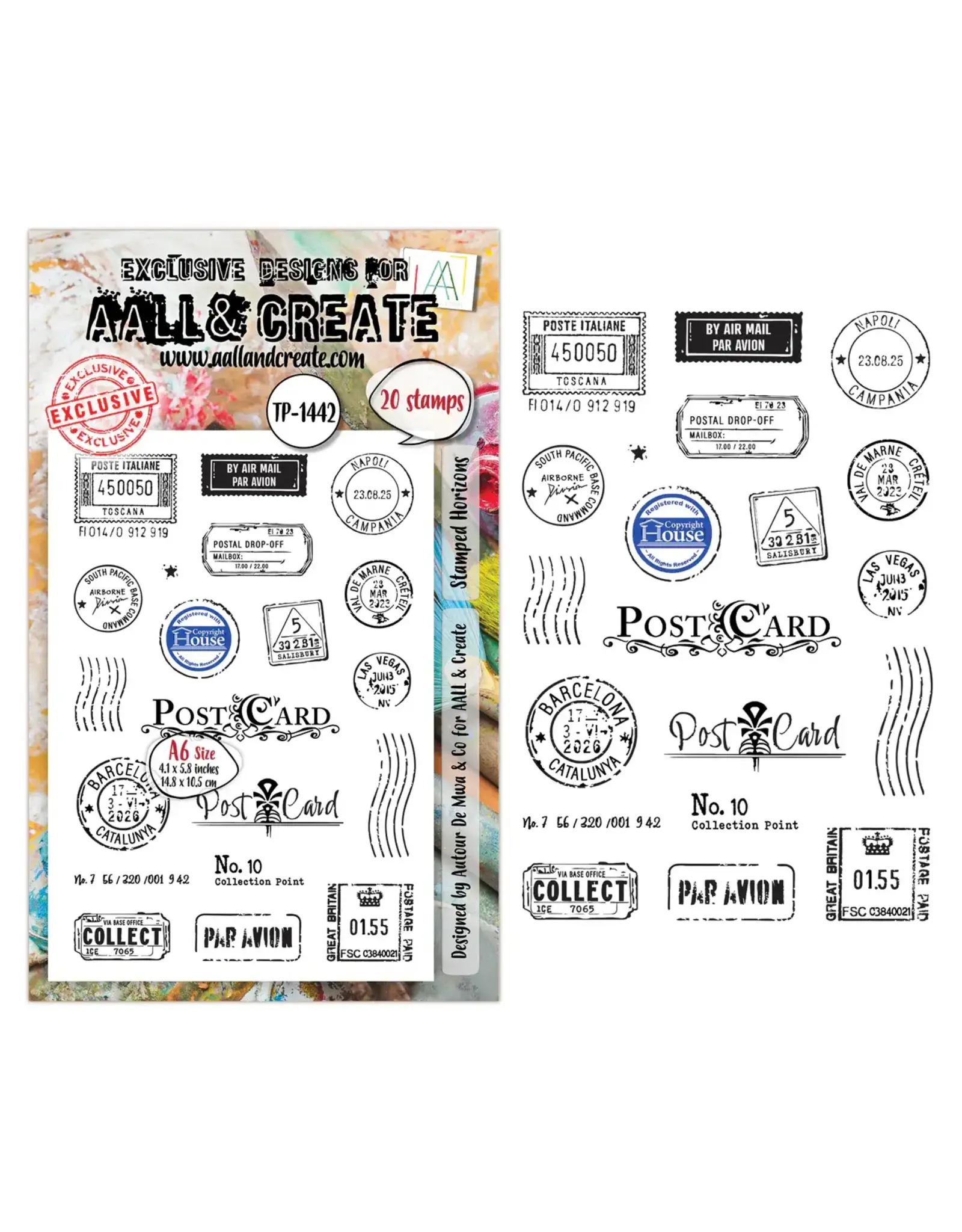 AALL & CREATE AALL & CREATE AUTOUR DE MWA #1442 STAMPED HORIZONS A6 CLEAR STAMP SET