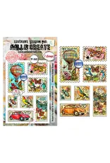 AALL & CREATE AALL & CREATE AUTOUR DE MWA #1443 MINIATURE POSTAGE STAMPS A6 CLEAR STAMP SET