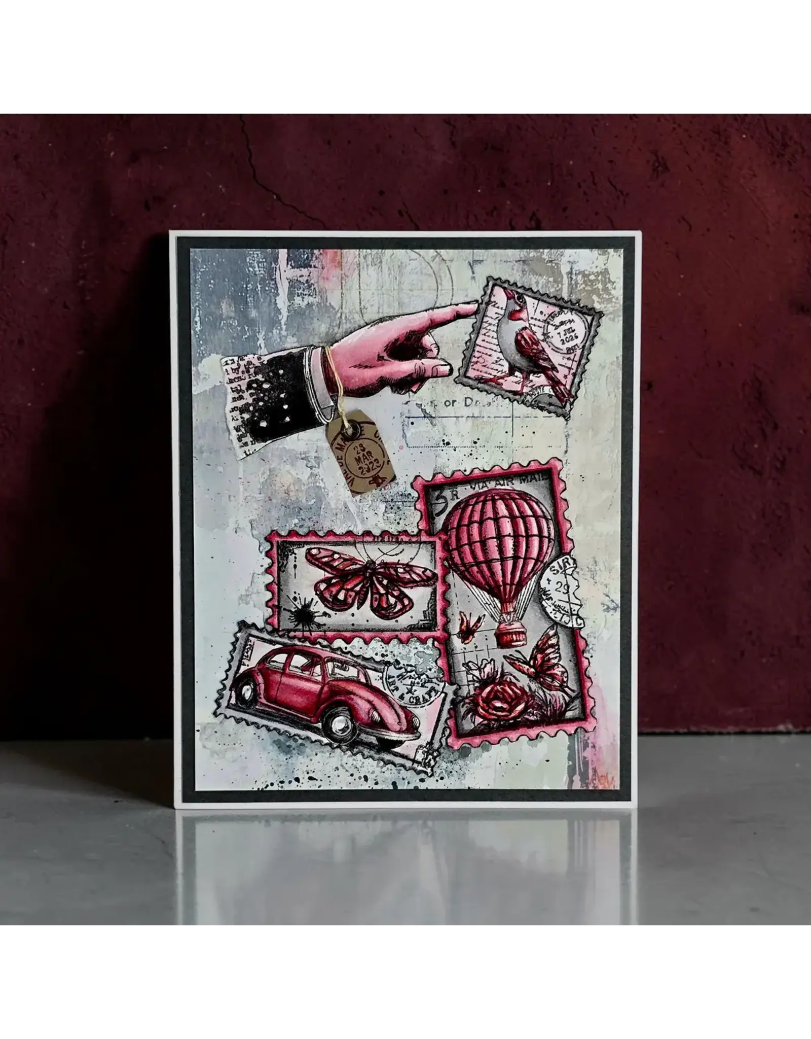 AALL & CREATE AALL & CREATE AUTOUR DE MWA #1443 MINIATURE POSTAGE STAMPS A6 CLEAR STAMP SET