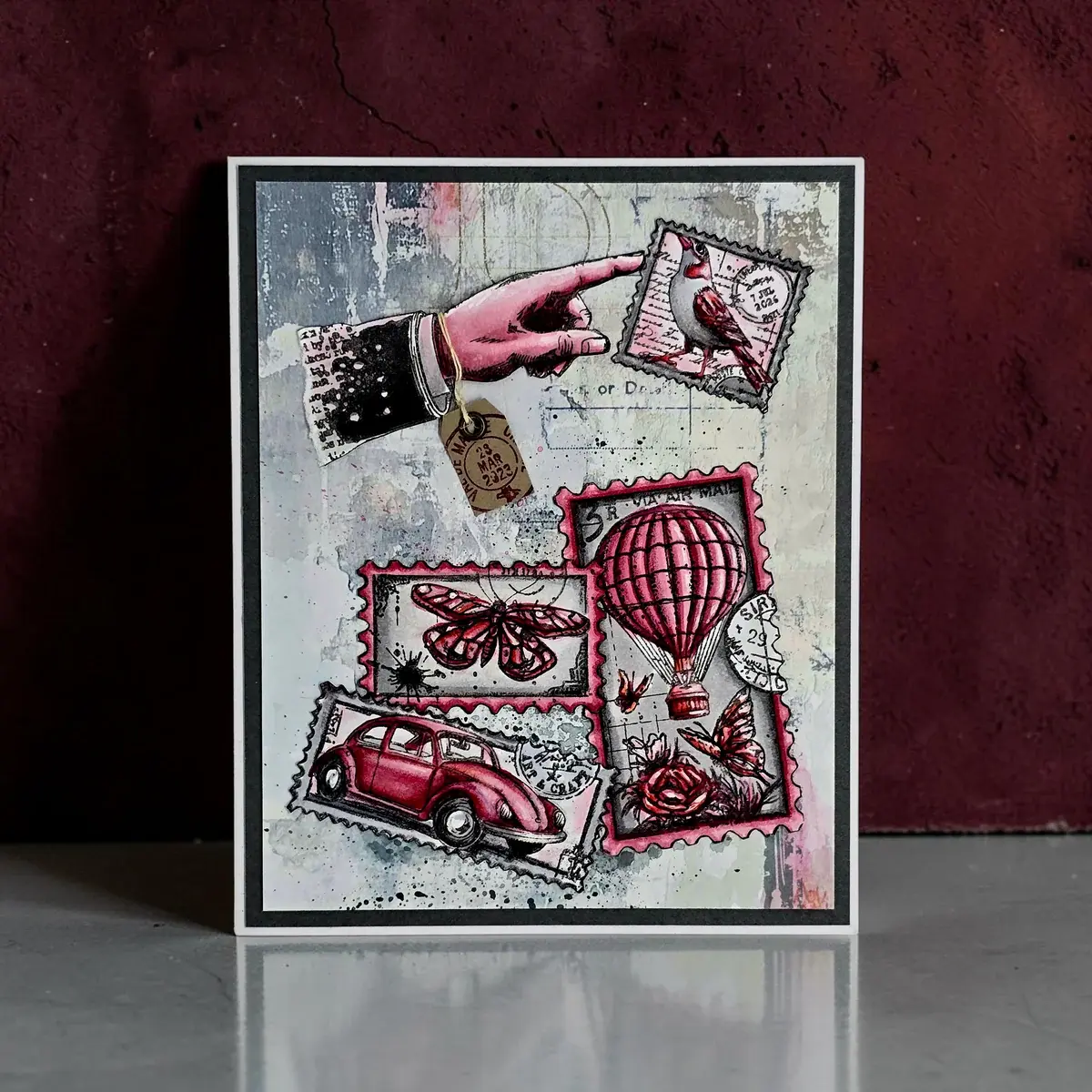 AALL & CREATE AALL & CREATE AUTOUR DE MWA #1443 MINIATURE POSTAGE STAMPS A6 CLEAR STAMP SET