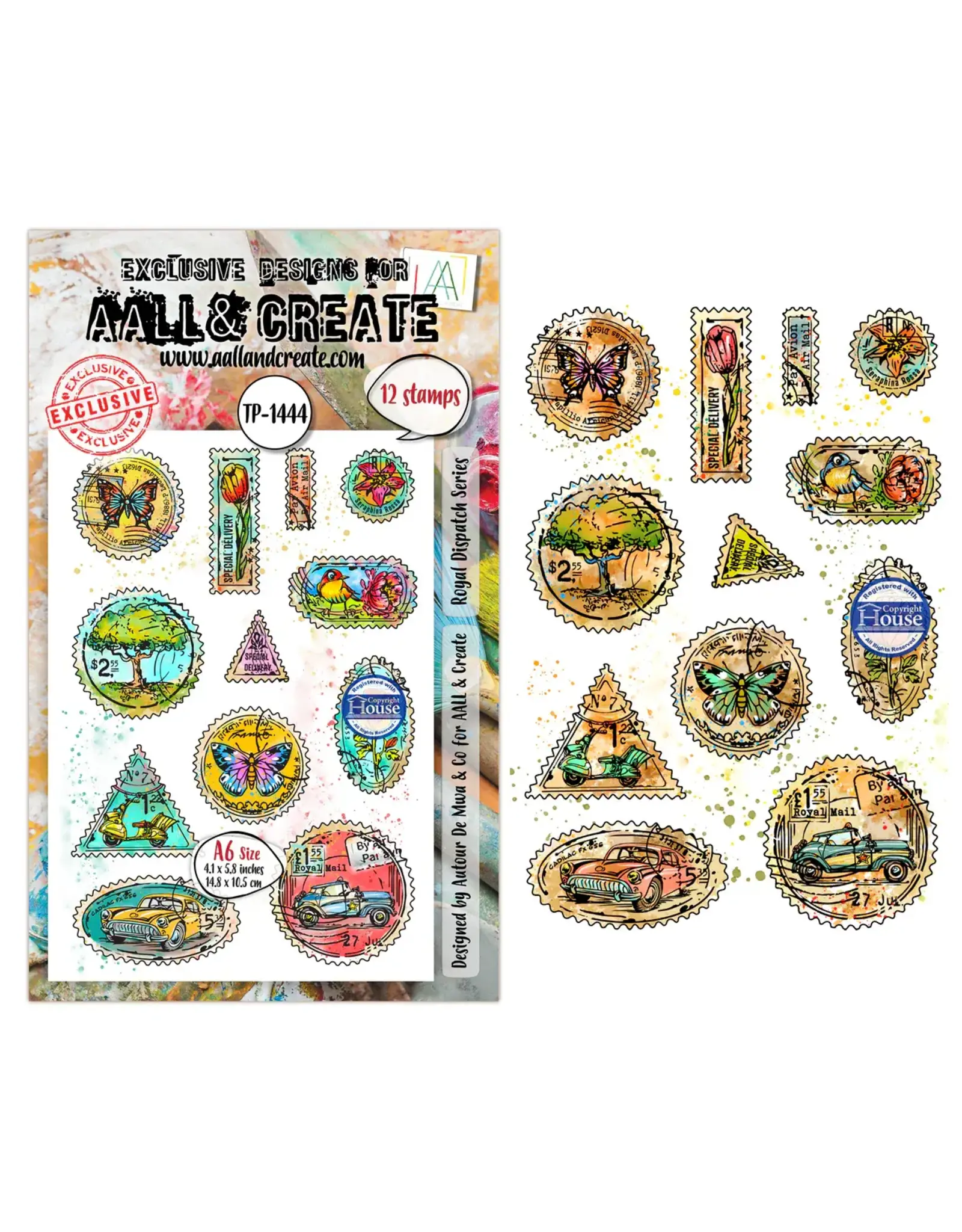 AALL & CREATE AALL & CREATE AUTOUR DE MWA #1444 ROYAL DISPATCH SERIES A6 CLEAR STAMP SET
