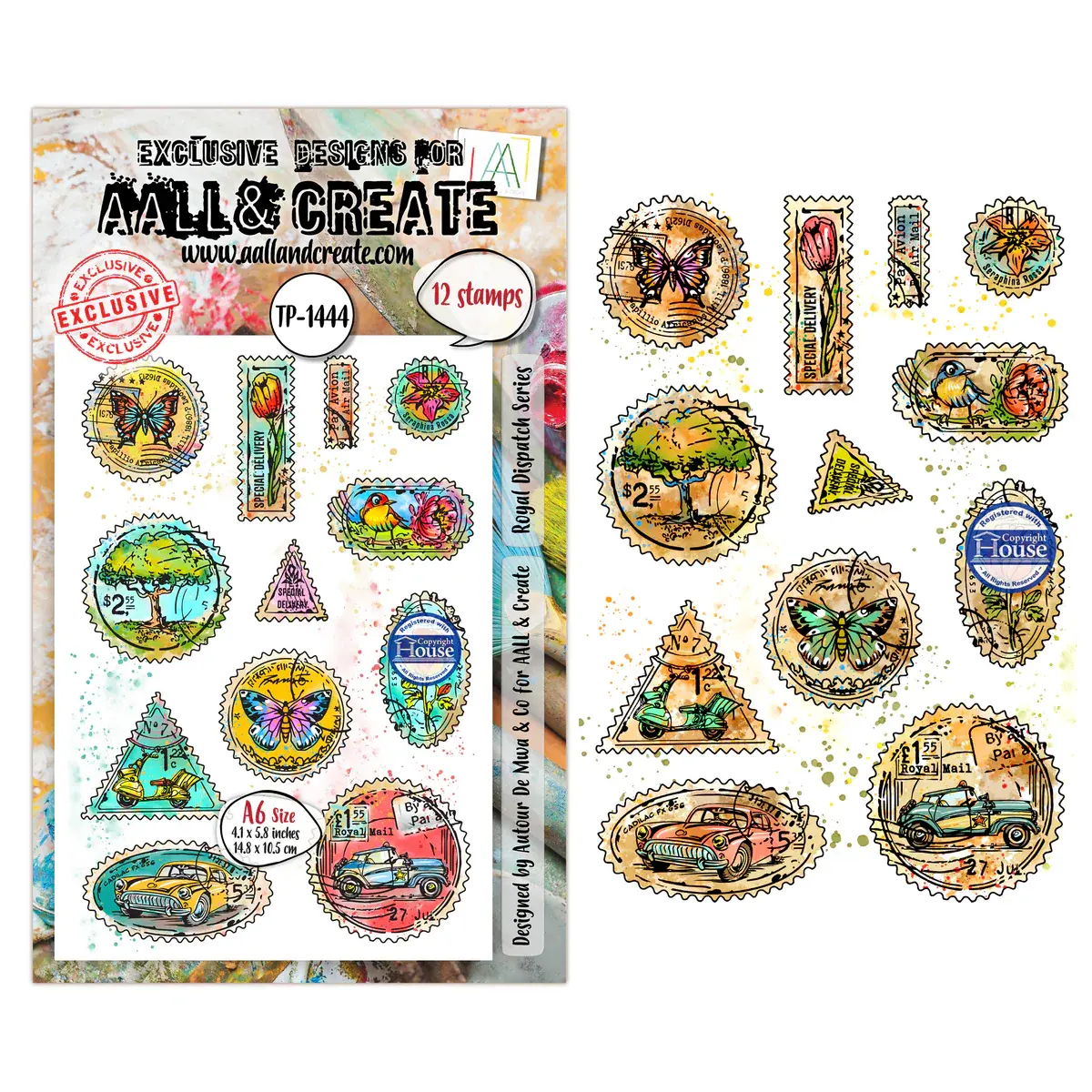 AALL & CREATE AALL & CREATE AUTOUR DE MWA #1444 ROYAL DISPATCH SERIES A6 CLEAR STAMP SET