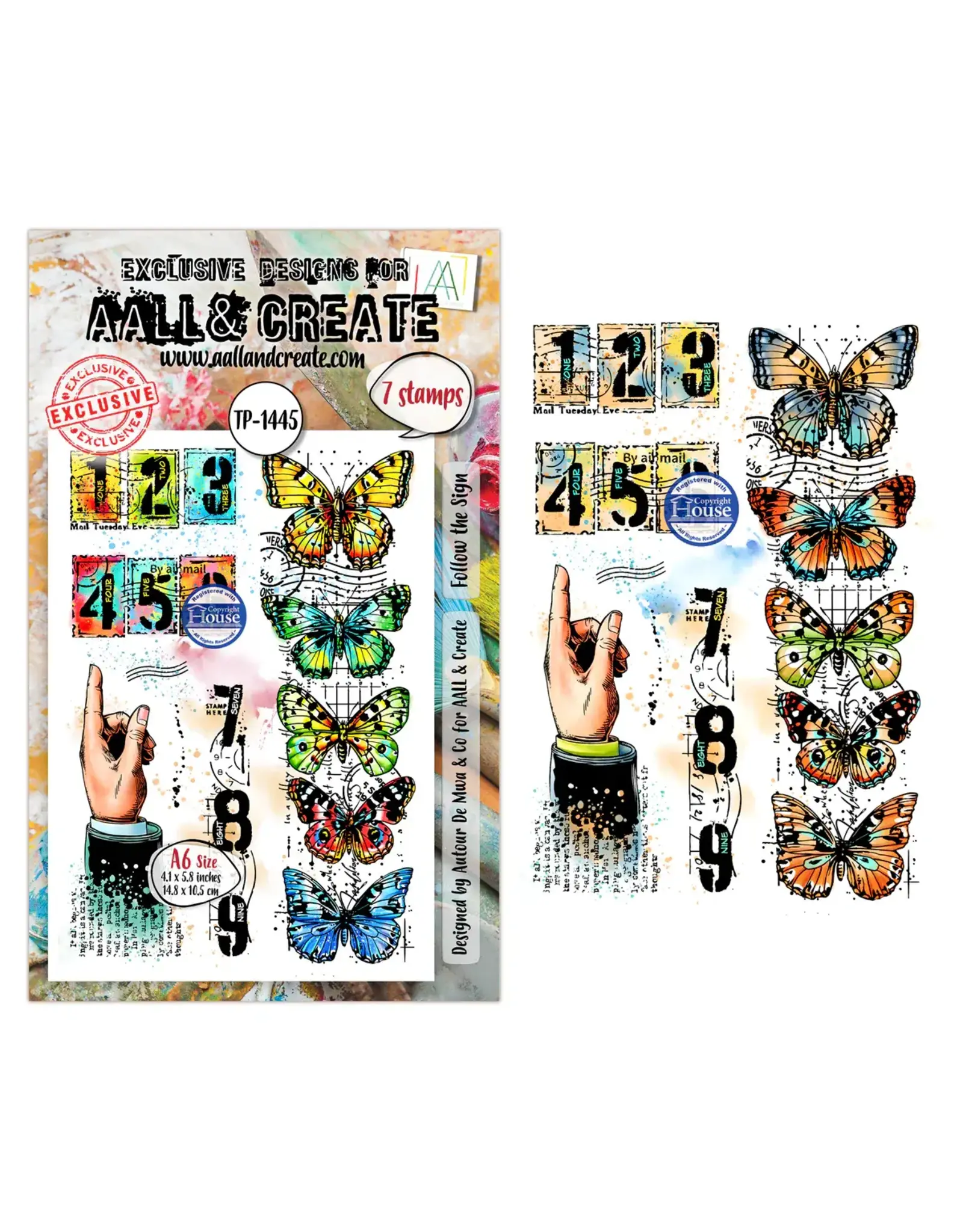 AALL & CREATE AALL & CREATE AUTOUR DE MWA #1445 FOLLOW THE SIGN A6 CLEAR STAMP SET