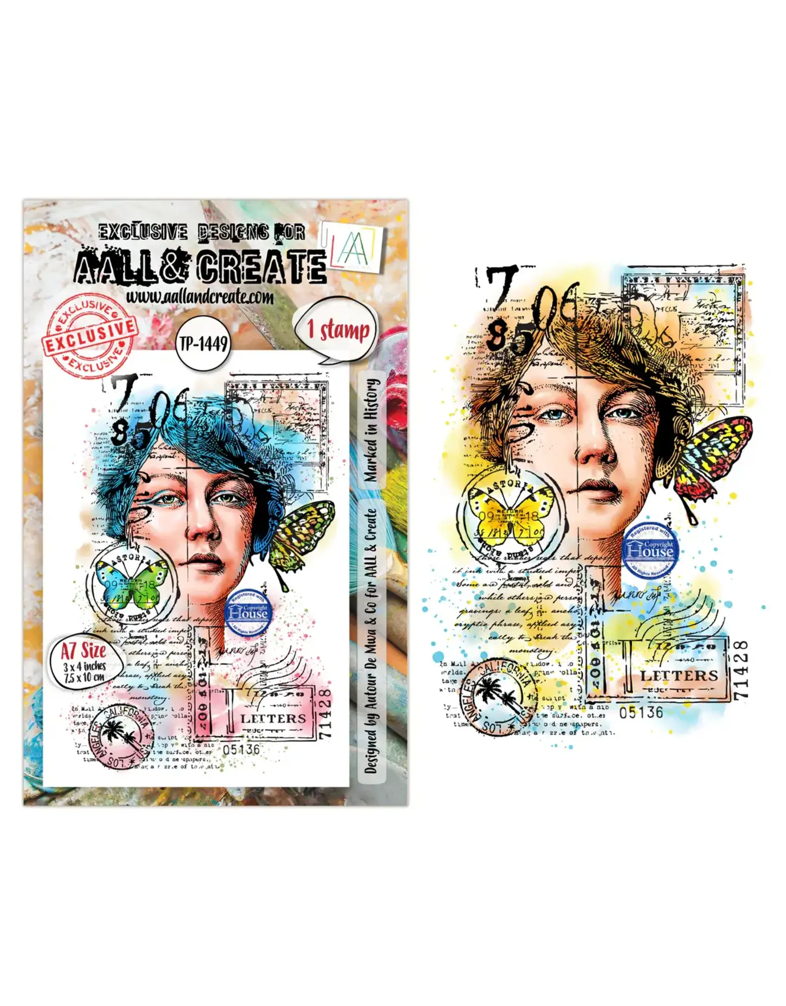 AALL & CREATE AALL & CREATE AUTOUR DE MWA #1449 MARKED IN HISTORY A7 CLEAR STAMP