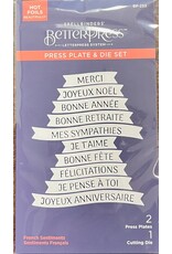 SPELLBINDERS SPELLBINDERS BETTERPRESS FRENCH SENTIMENTS PRESS PLATES & DIE SET