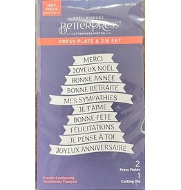 SPELLBINDERS SPELLBINDERS BETTERPRESS FRENCH SENTIMENTS PRESS PLATES & DIE SET