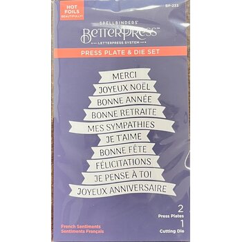 SPELLBINDERS SPELLBINDERS BETTERPRESS FRENCH SENTIMENTS PRESS PLATES & DIE SET