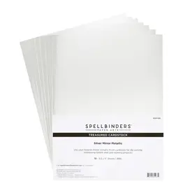 SPELLBINDERS SPELLBINDERS MIRROR METALLIC TREASURED SILVER CARDSTOCK 8.5x11 10/PK