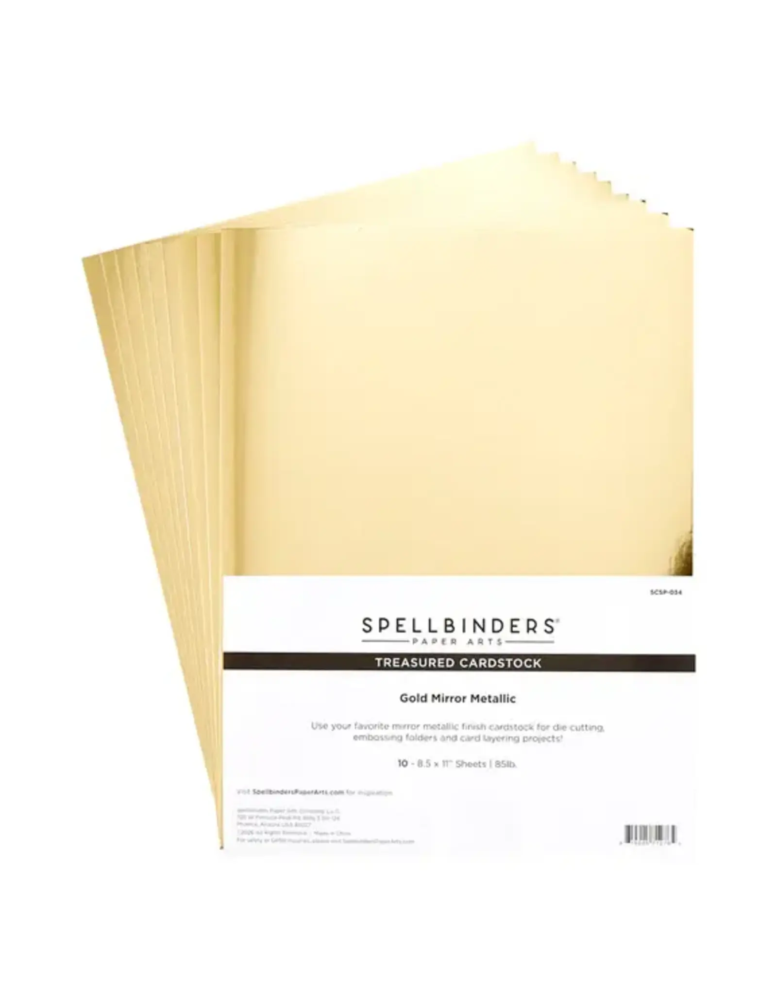 SPELLBINDERS SPELLBINDERS MIRROR METALLIC TREASURED GOLD CARDSTOCK 8.5x11 10/PK