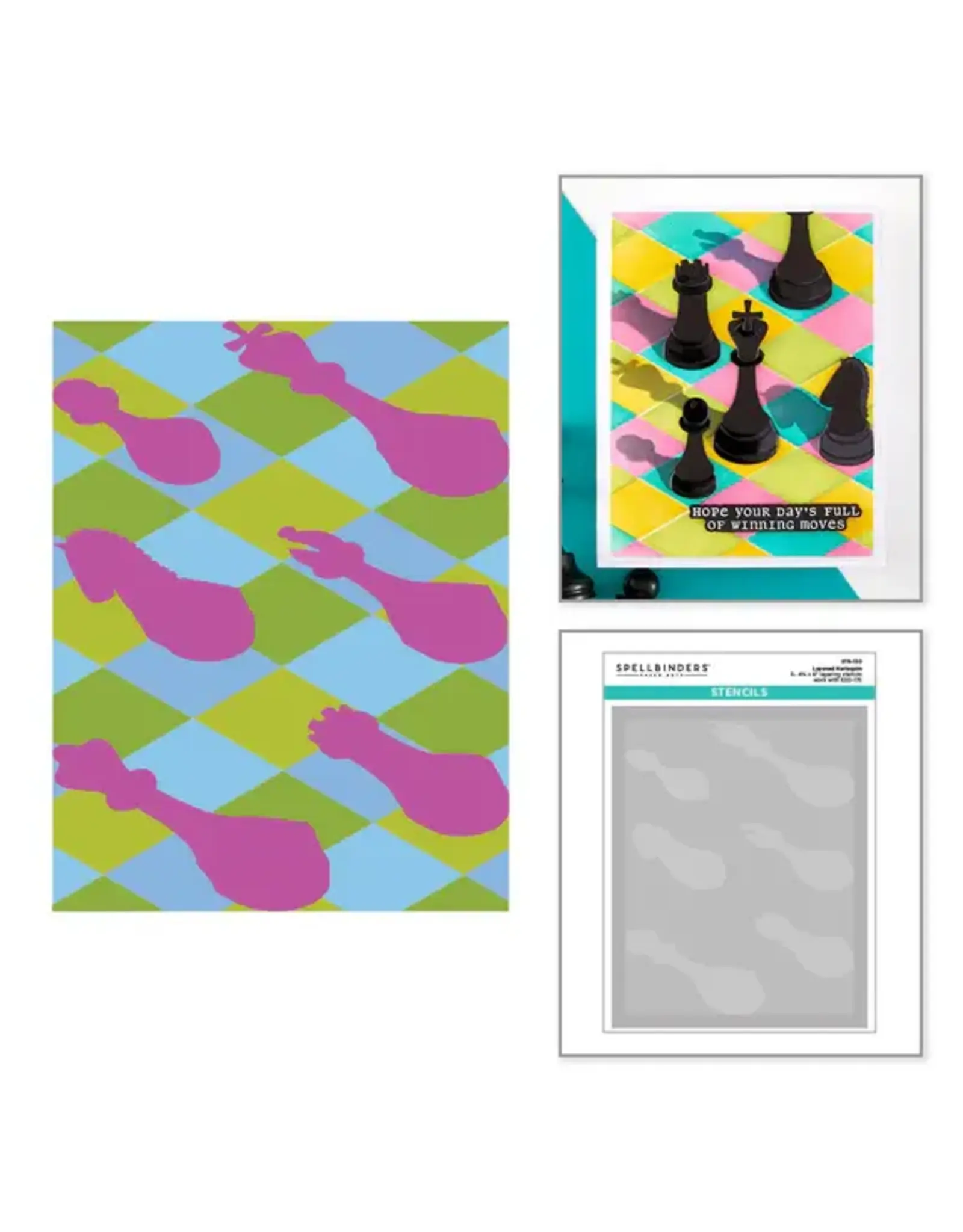 SPELLBINDERS SPELLBINDERS LAYERED HARLEQUIN STENCIL SET