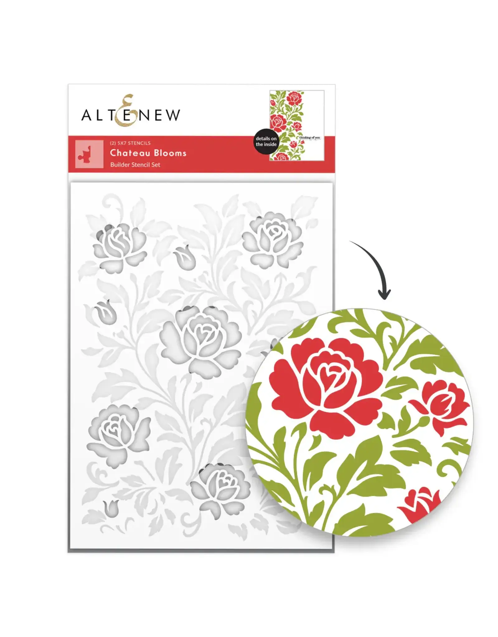 ALTENEW ALTENEW CHATEAU BLOOMS STENCIL SET 2/PK