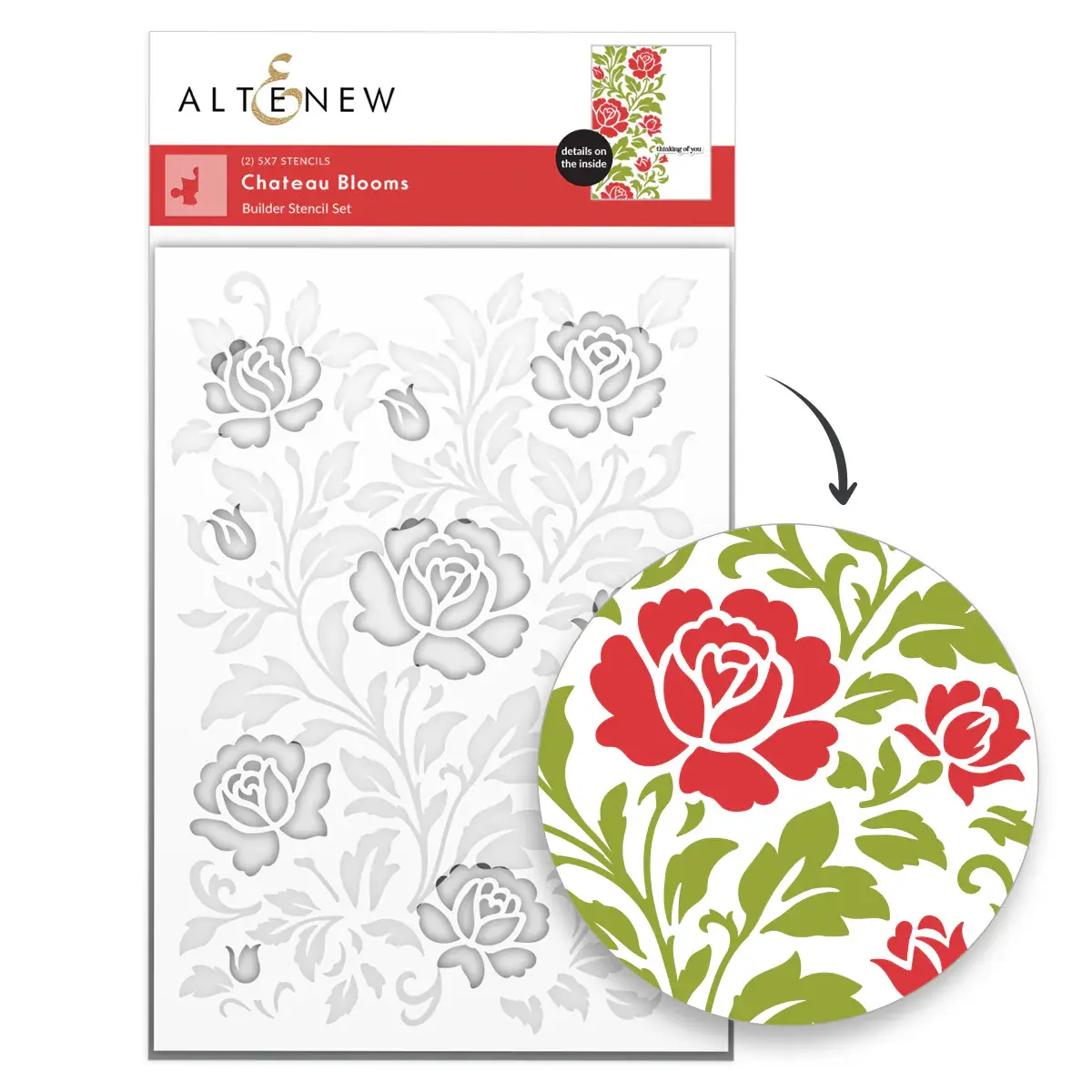 ALTENEW ALTENEW CHATEAU BLOOMS STENCIL SET 2/PK