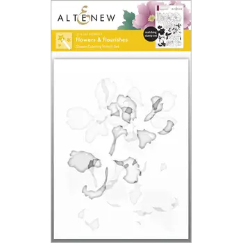 ALTENEW ALTENEW FLOWERS & FLOURISHES COLORING STENCIL SET 3/PK
