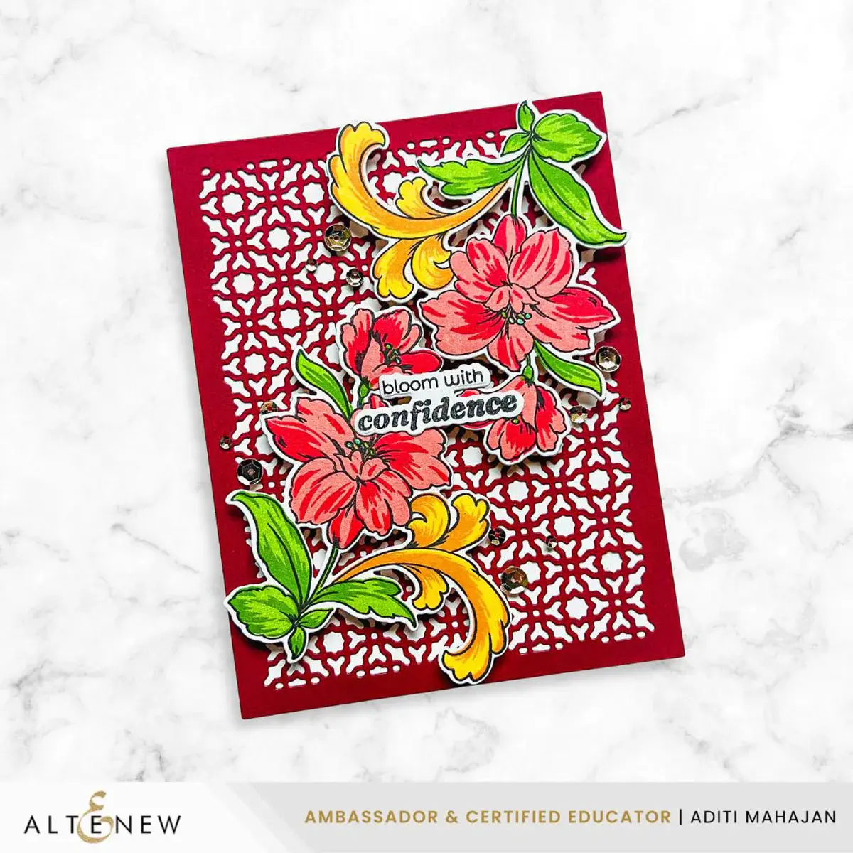 ALTENEW ALTENEW FLOWERS & FLOURISHES COLORING STENCIL SET 3/PK