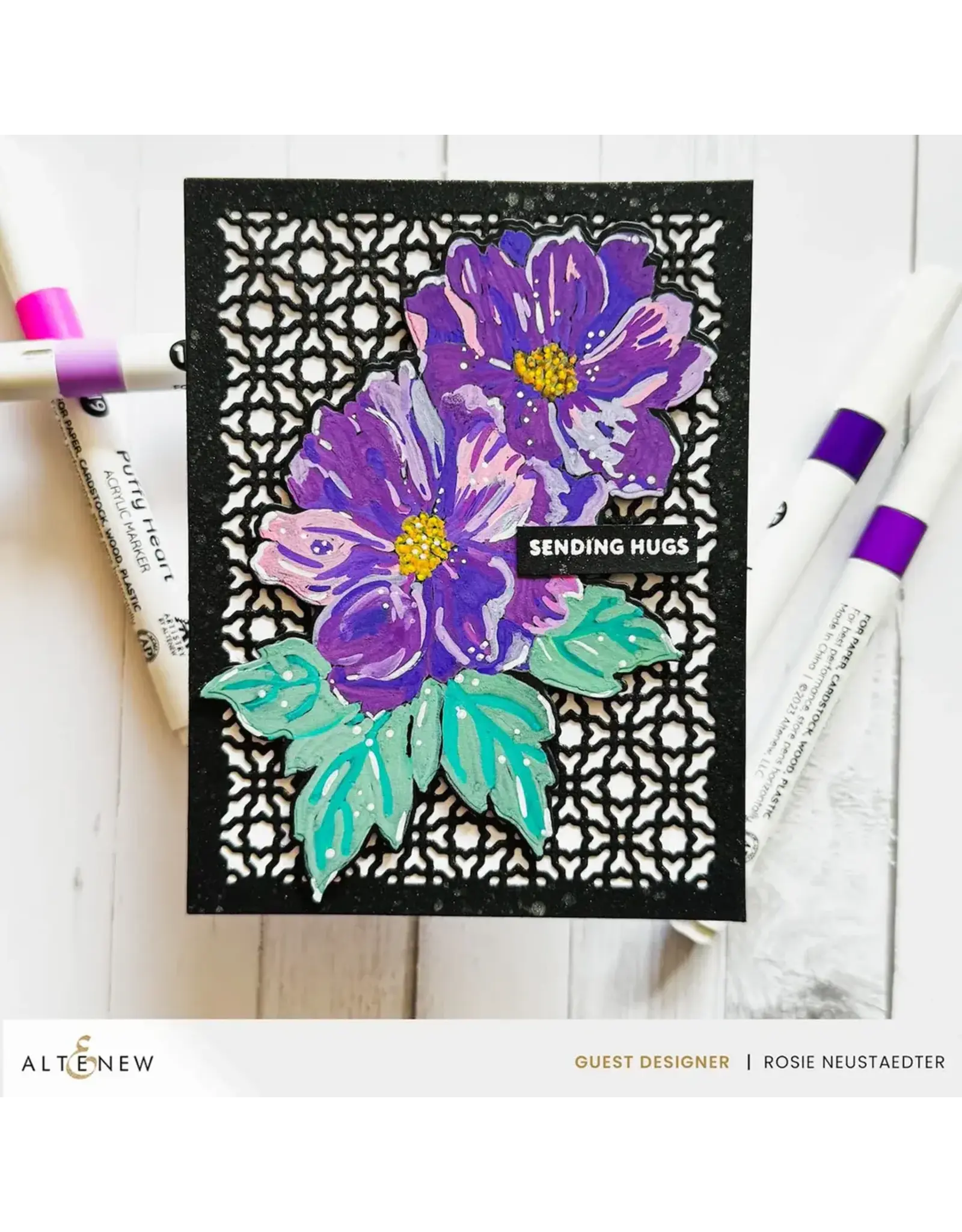 ALTENEW ALTENEW FLOWERS & FLOURISHES COLORING STENCIL SET 3/PK