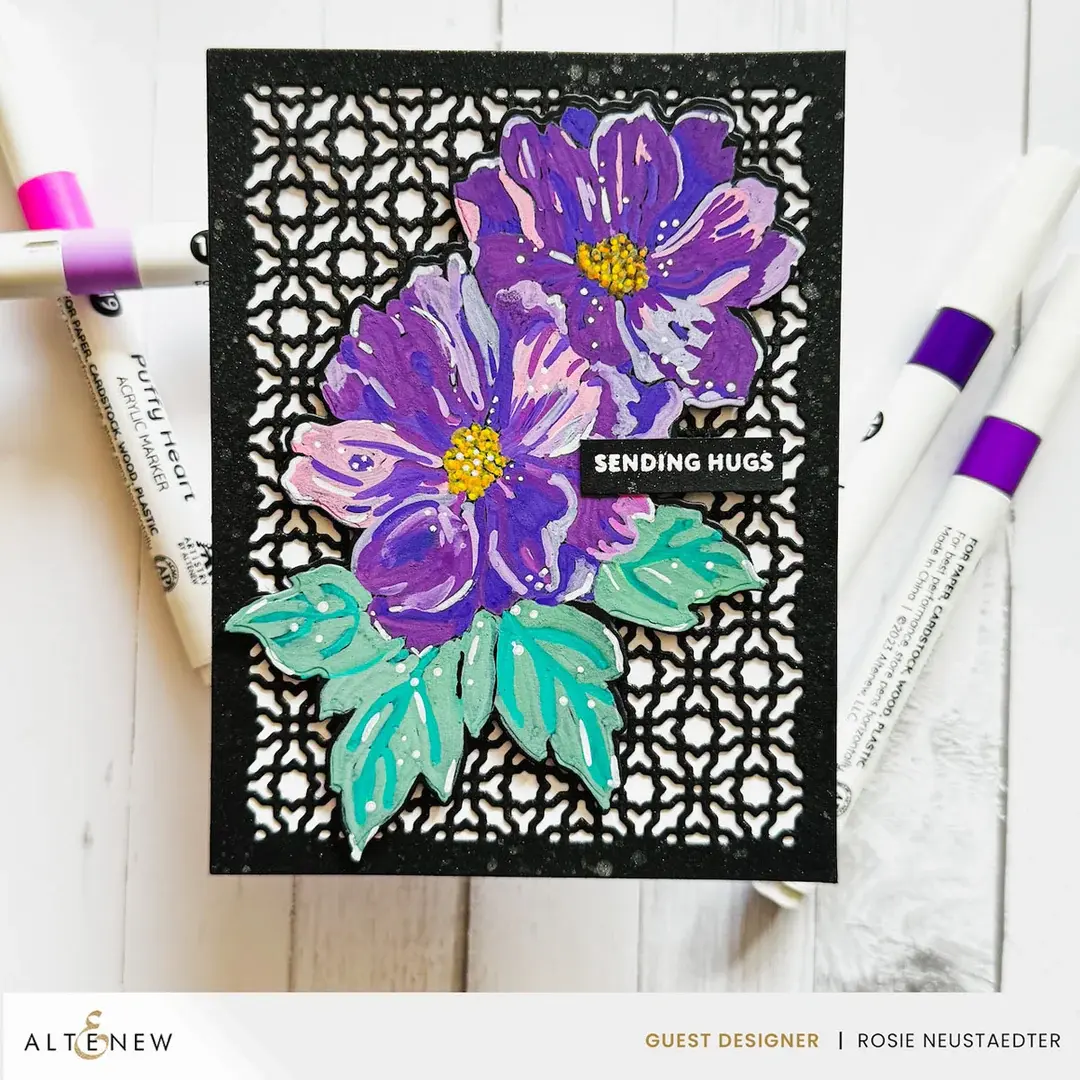 ALTENEW ALTENEW FLOWERS & FLOURISHES COLORING STENCIL SET 3/PK