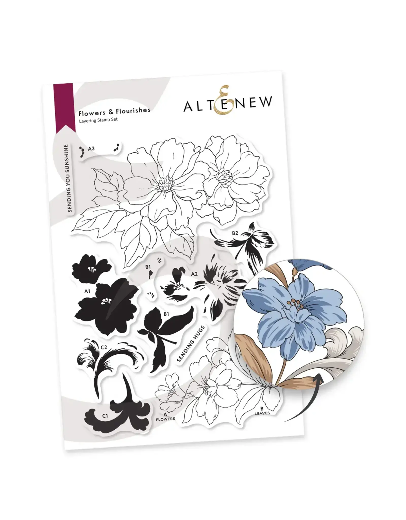 ALTENEW ALTENEW FLOWERS & FLOURISHES CLEAR STAMP SET