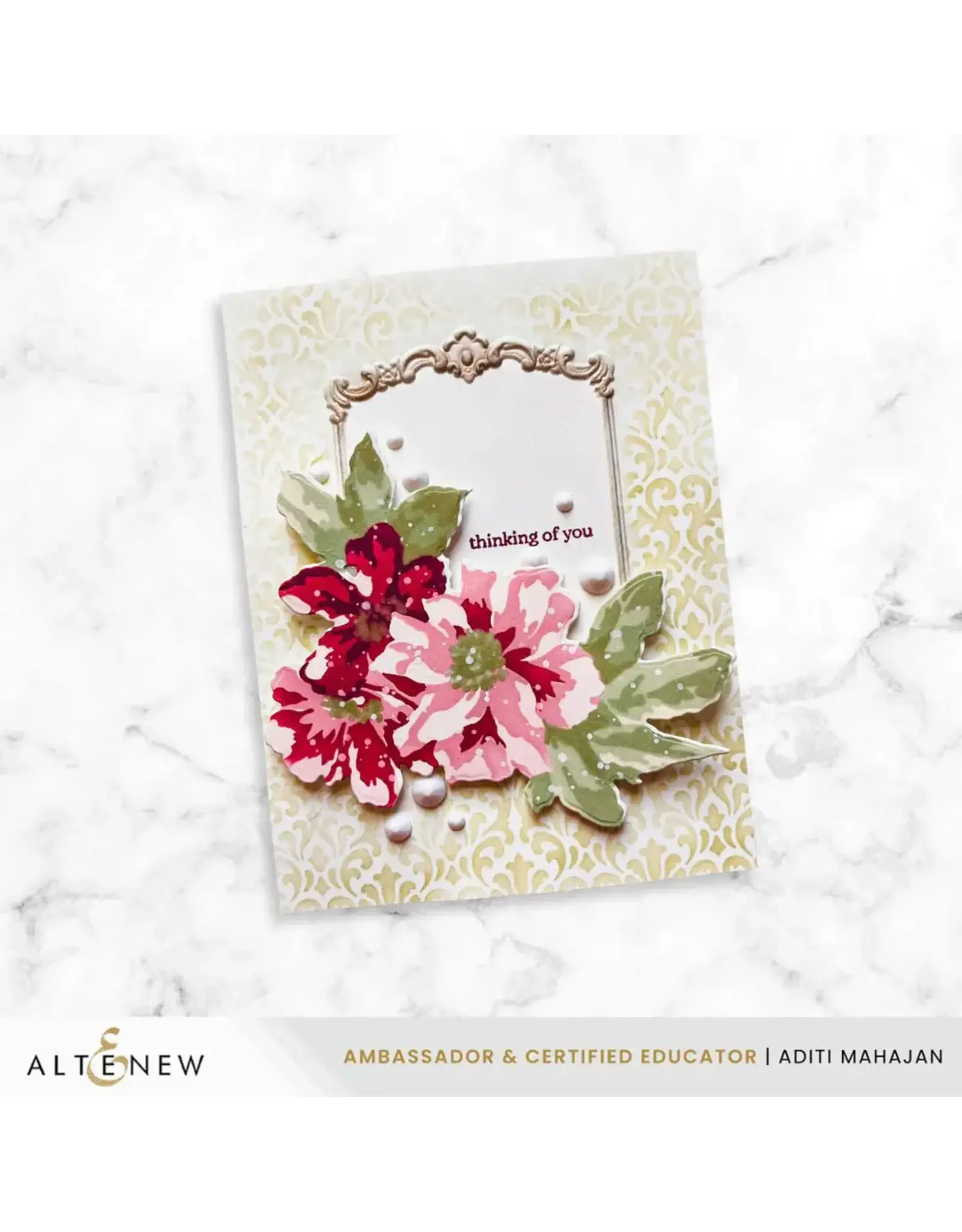 ALTENEW ALTENEW CRAFT YOUR LIFE PROJECT KIT: THE DRAWING ROOM CLEAR STAMP, STENCIL SET, 3D EMBOSSING FOLDER AND DIE SET BUNDLE