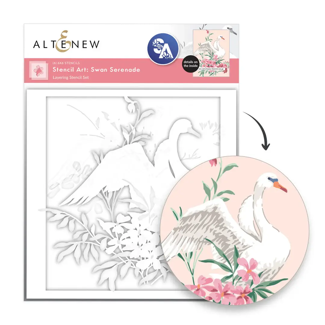 ALTENEW ALTENEW STENCIL ART: SWAN SERENADE LAYERING STENCIL SET 6/PK