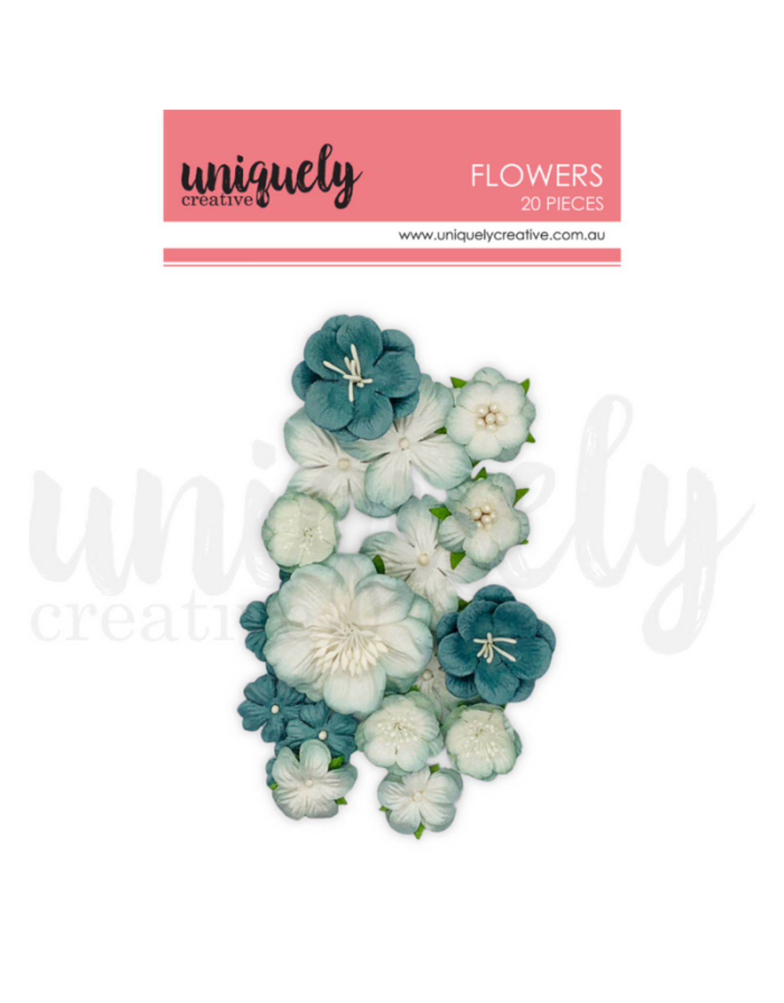 UNIQUELY CREATIVE UNIQUELY CREATIVE DUSTY TEAL FLOWERS