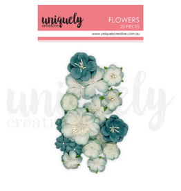 UNIQUELY CREATIVE UNIQUELY CREATIVE DUSTY TEAL FLOWERS