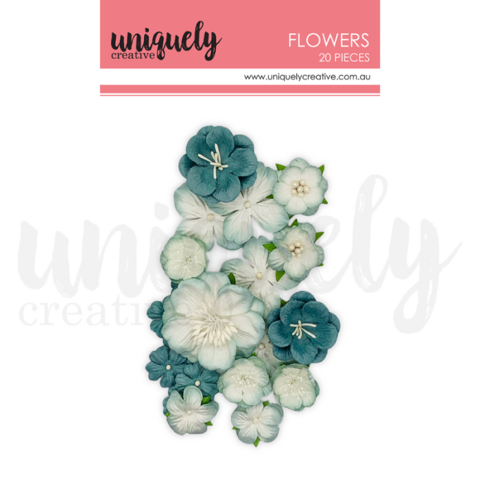 UNIQUELY CREATIVE UNIQUELY CREATIVE DUSTY TEAL FLOWERS