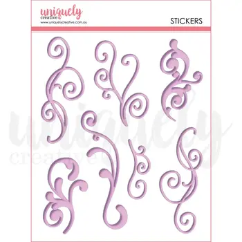 UNIQUELY CREATIVE UNIQUELY CREATIVE PURPLE FLOURISH PUFFY STICKERS