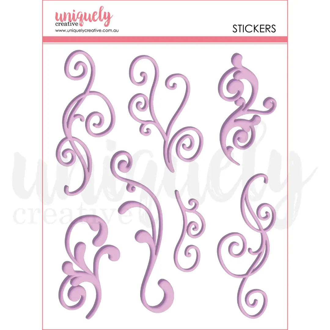 UNIQUELY CREATIVE UNIQUELY CREATIVE PURPLE FLOURISH PUFFY STICKERS