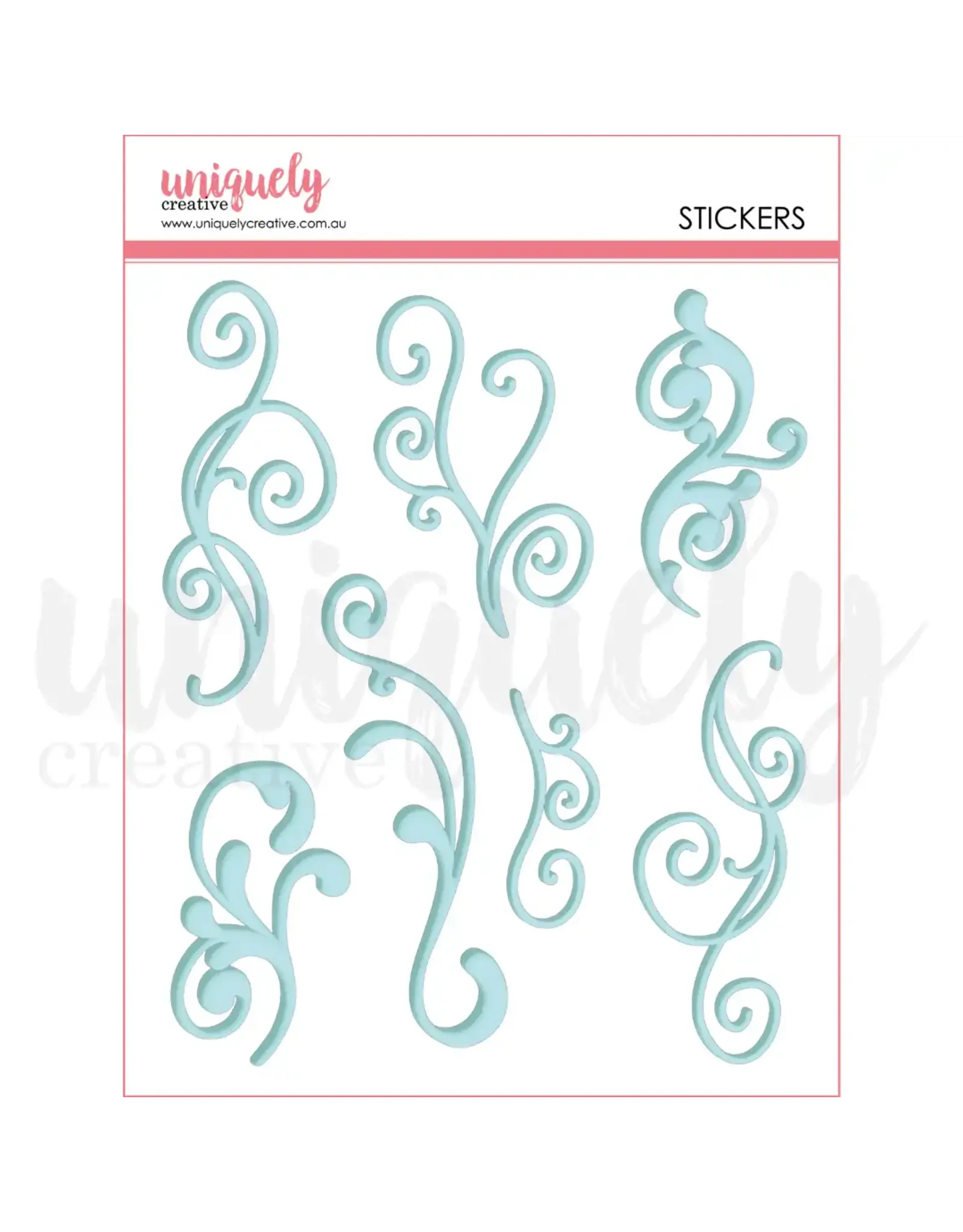 UNIQUELY CREATIVE UNIQUELY CREATIVE BLUE FLOURISH PUFFY STICKERS