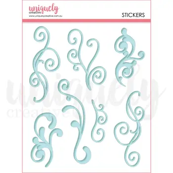 UNIQUELY CREATIVE UNIQUELY CREATIVE BLUE FLOURISH PUFFY STICKERS
