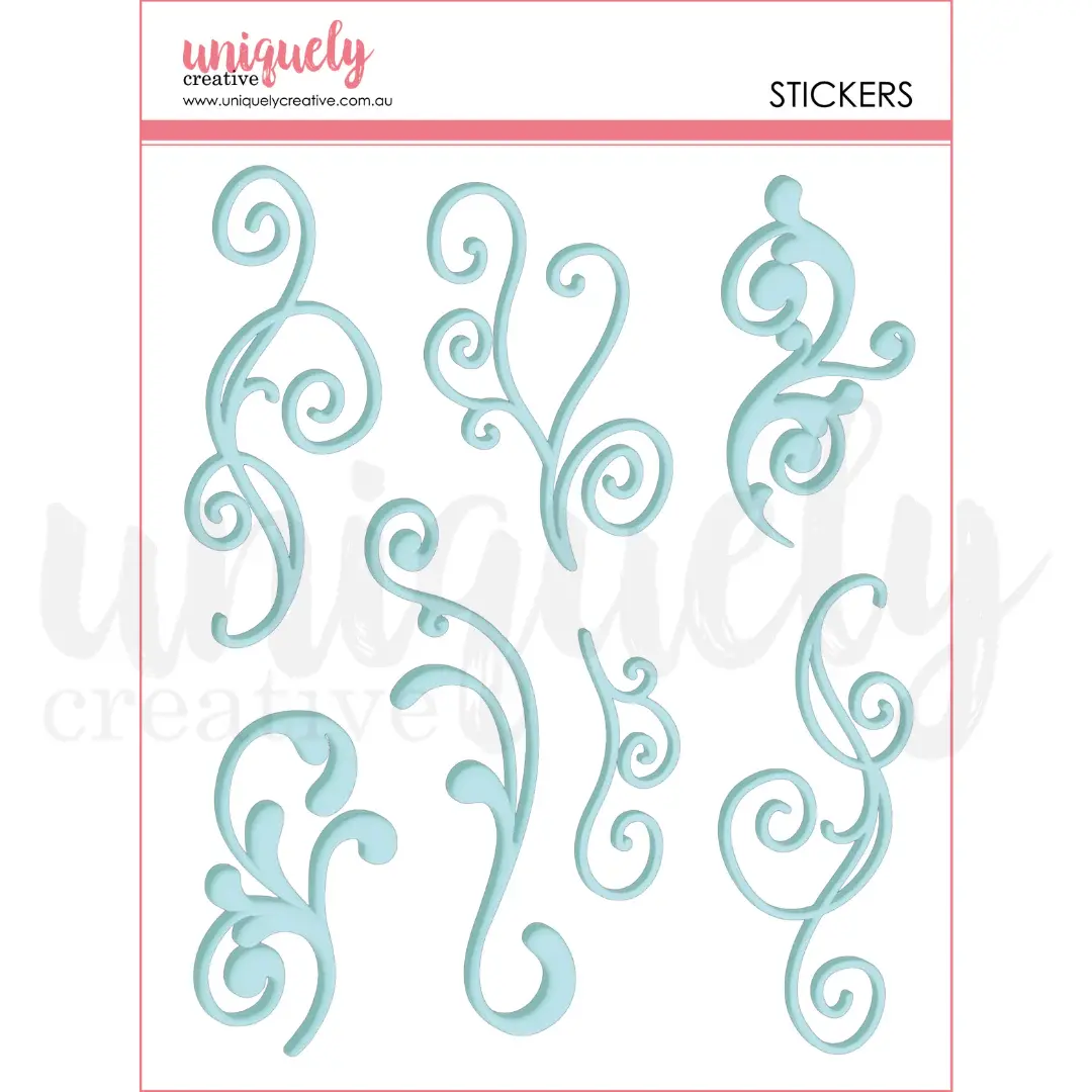 UNIQUELY CREATIVE UNIQUELY CREATIVE BLUE FLOURISH PUFFY STICKERS