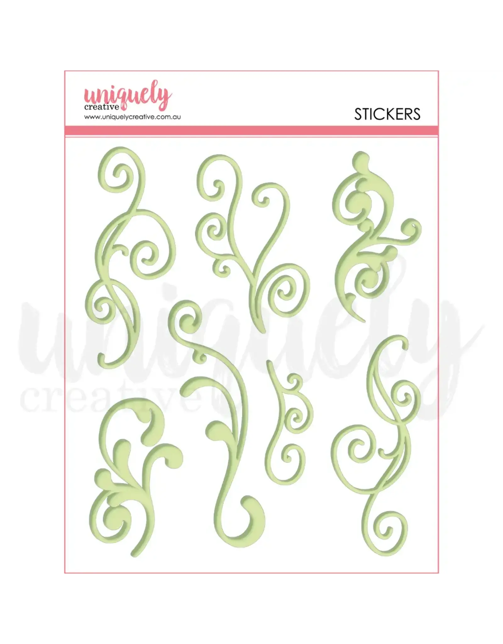 UNIQUELY CREATIVE UNIQUELY CREATIVE GREEN FLOURISH PUFFY STICKERS