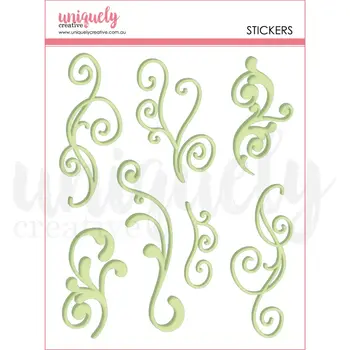 UNIQUELY CREATIVE UNIQUELY CREATIVE GREEN FLOURISH PUFFY STICKERS