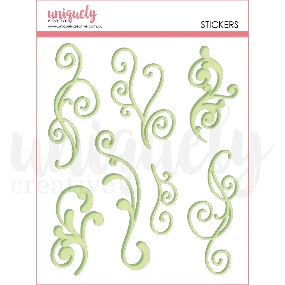 UNIQUELY CREATIVE UNIQUELY CREATIVE GREEN FLOURISH PUFFY STICKERS