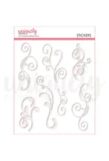 UNIQUELY CREATIVE UNIQUELY CREATIVE WHITE FLOURISH PUFFY STICKERS