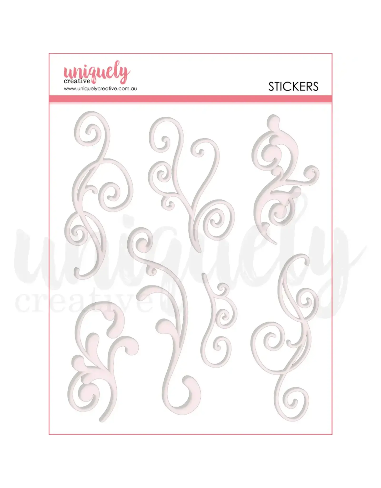 UNIQUELY CREATIVE UNIQUELY CREATIVE WHITE FLOURISH PUFFY STICKERS