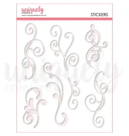 UNIQUELY CREATIVE UNIQUELY CREATIVE WHITE FLOURISH PUFFY STICKERS