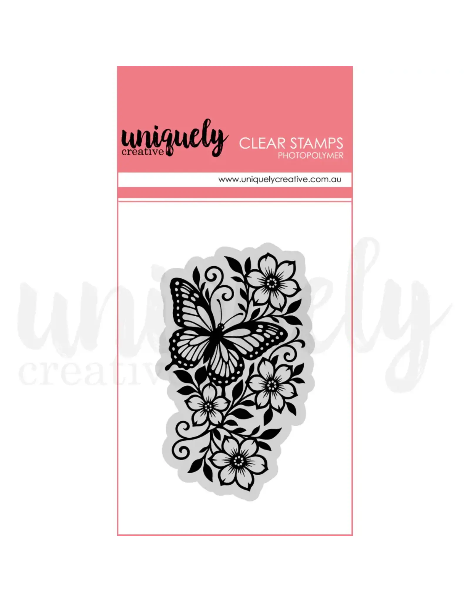 UNIQUELY CREATIVE UNIQUELY CREATIVE WINGS & WILDFLOWERS CLEAR STAMP