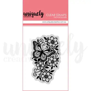 UNIQUELY CREATIVE UNIQUELY CREATIVE WINGS & WILDFLOWERS CLEAR STAMP