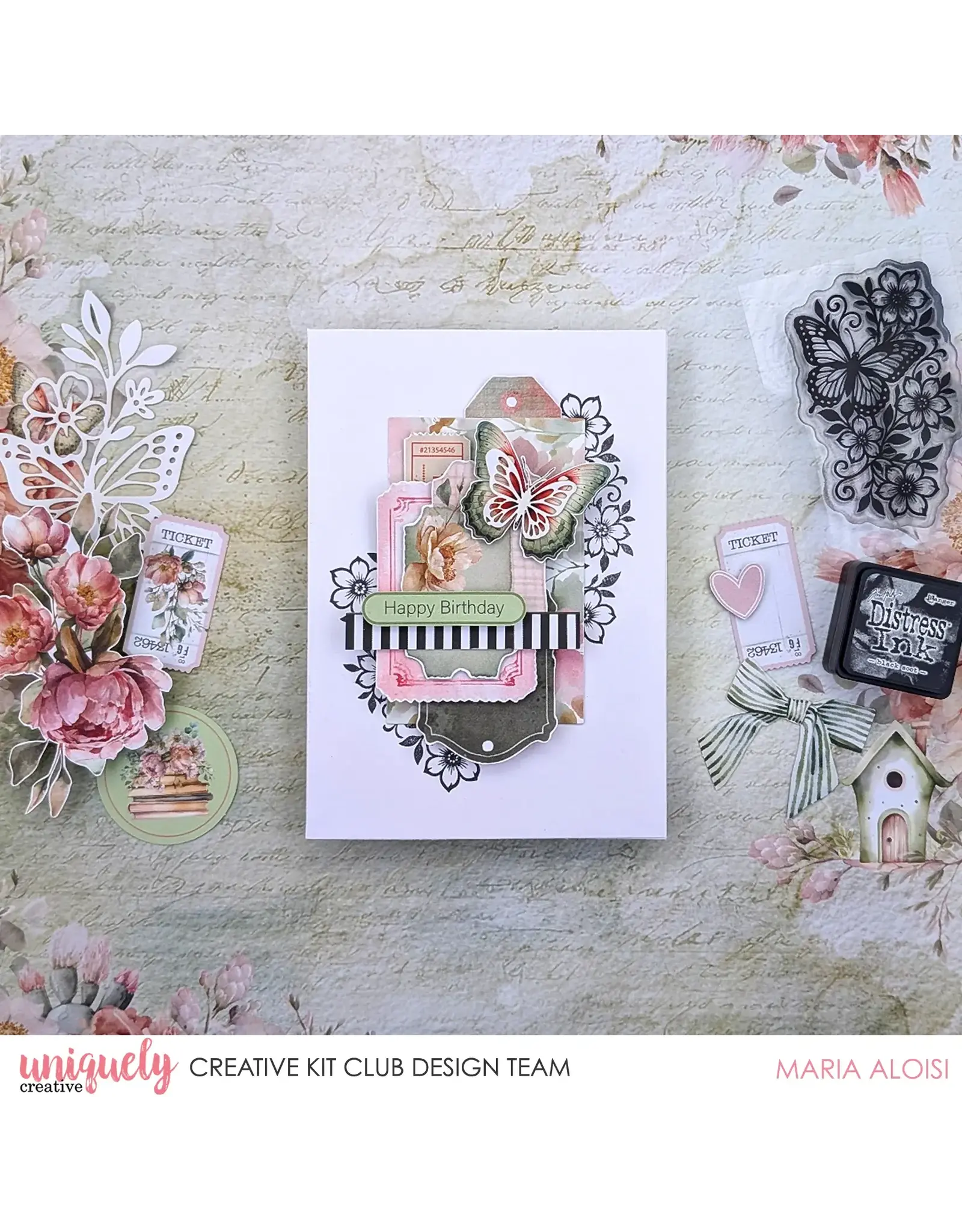 UNIQUELY CREATIVE UNIQUELY CREATIVE WINGS & WILDFLOWERS CLEAR STAMP
