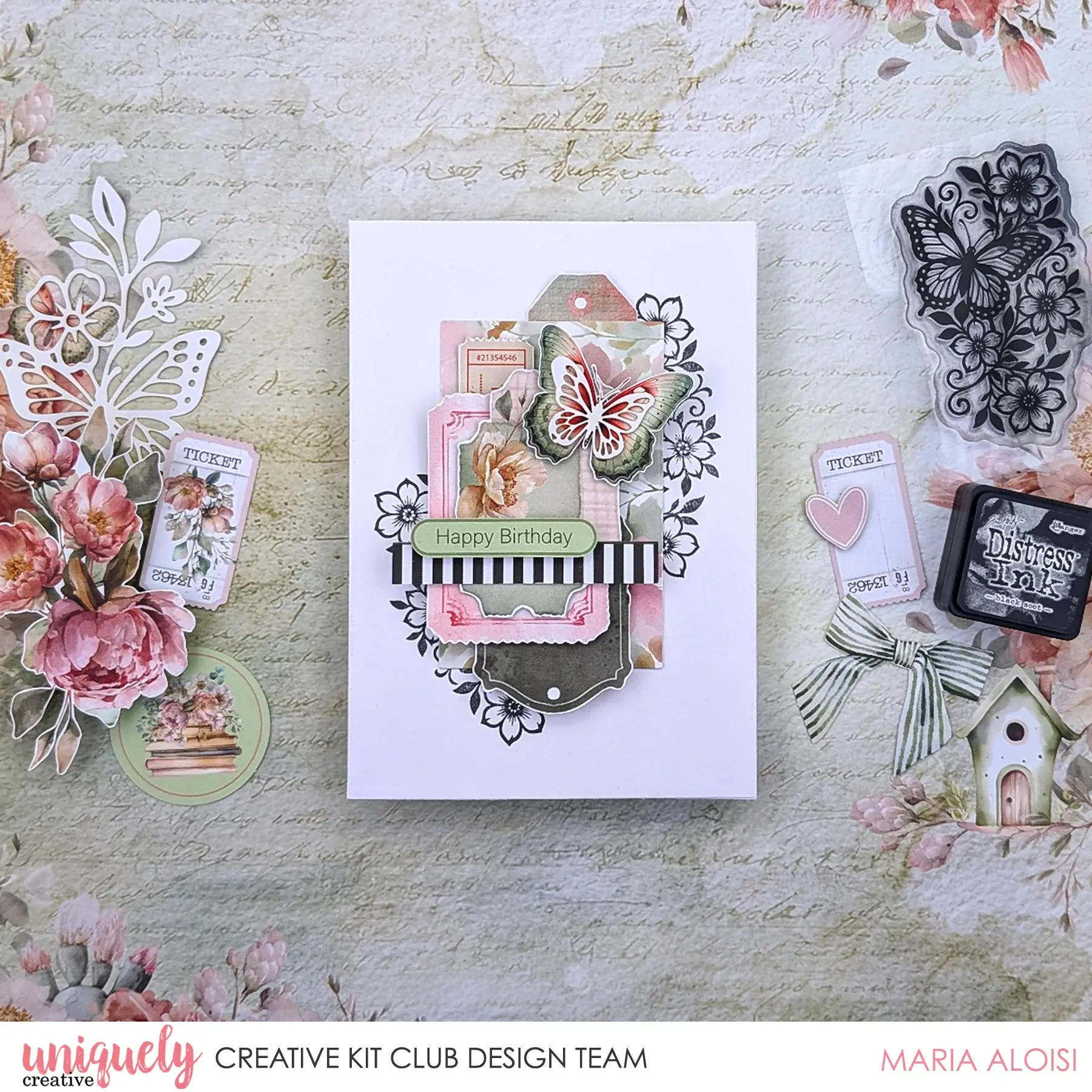 UNIQUELY CREATIVE UNIQUELY CREATIVE WINGS & WILDFLOWERS CLEAR STAMP