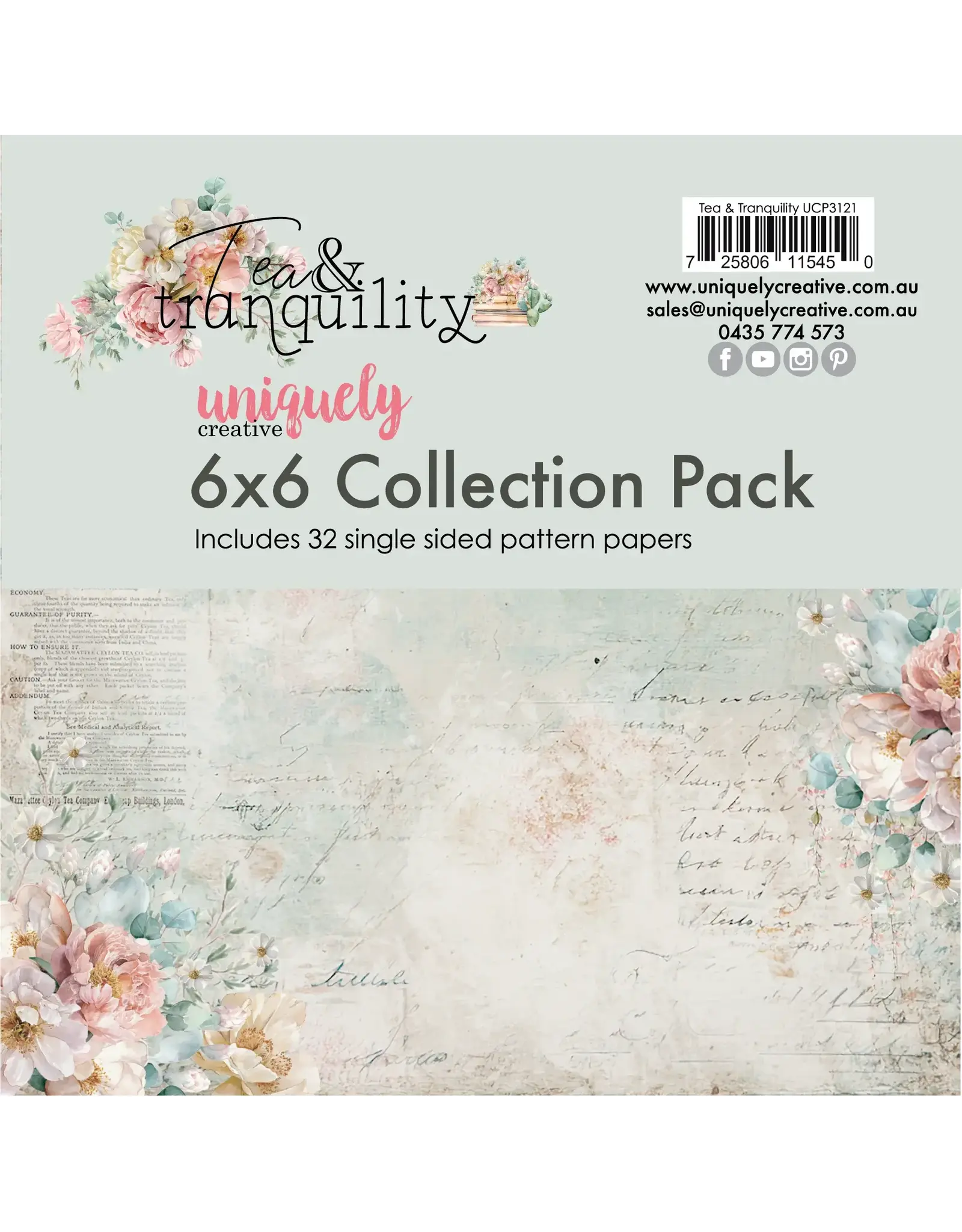 UNIQUELY CREATIVE UNIQUELY CREATIVE TEA & TRANQUILITY 6x6 COLLECTION PACK