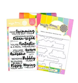 WAFFLE FLOWER WAFFLE FLOWER BUBBLY SENTIMENTS CLEAR STAMP SET AND DIE COMBO