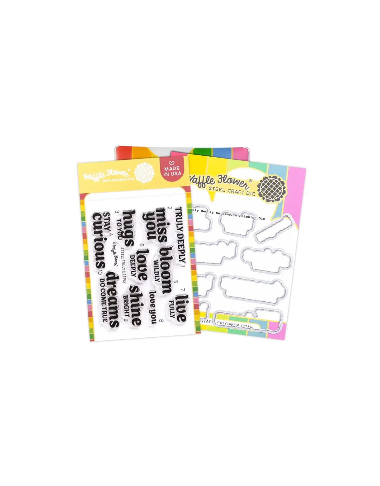 WAFFLE FLOWER WAFFLE FLOWER TRULY DEEPLY SENTIMENTS CLEAR STAMP SET AND DIE COMBO