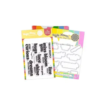 WAFFLE FLOWER WAFFLE FLOWER TRULY DEEPLY SENTIMENTS CLEAR STAMP SET AND DIE COMBO